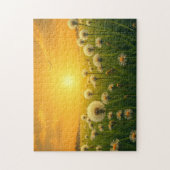 Paardenbloemen bij zonsondergang legpuzzel (Verticaal)
