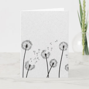 Paardenbloemen Bloemen Pluizen Spores Grijs Kaart