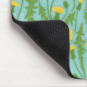 Paardenbloemen, groen, geel en blauw muismat (Hoek)