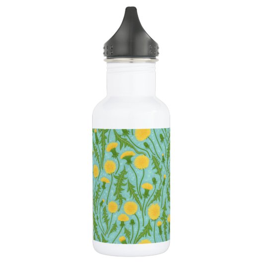 Paardenbloemen, groen, geel en blauw waterfles (Links)