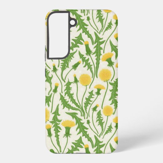 Paardenbloemen, groen, geel en wit samsung galaxy hoesje (Achterkant)