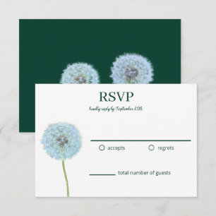 Paardenbloemen, Paardenbloemklokken Groen, Witte R RSVP Kaartje