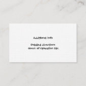 Paardenboarding of Stables Visitekaartje (Achterkant)