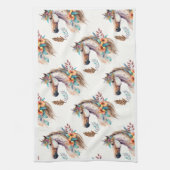 Paardenboho bloem naadloos patroon theedoek (Verticaal)