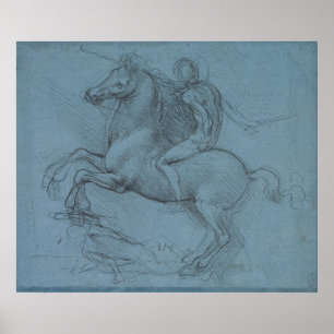 Paardendenkmal (studie) van Leonardo da Vinci Poster