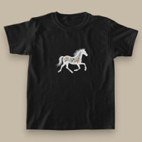 Paardendesign met wilde bloemen en country western