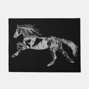Paardendeur in werking deurmat