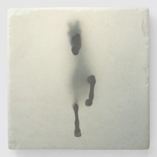 Paardendoorbraak door mist doek druk acryl per r stenen onderzetter