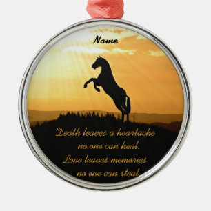 Paardenfokkerij Silhouette op zonsopgang Metalen Ornament