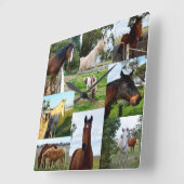 Paardenfotocollage, Vierkante Klok (Hoek)