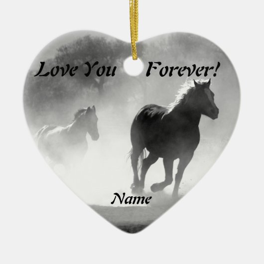 Paardengaloping uit de vuist keramisch ornament (Voorkant)