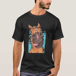 Paardengezicht Close-up Grappig Paardengezicht T-shirt