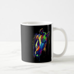 Paardengezicht Hand getrokken Water Kleur Splash A Koffiemok