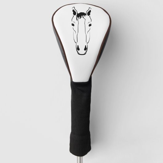 Paardengezicht silhouet golfheadcover (Voorkant)