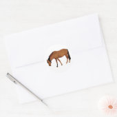 Paardengrazing Ronde Sticker (Envelop)
