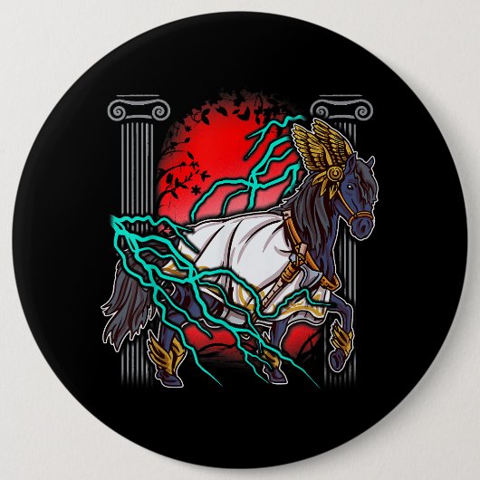 PaardenGriekse mythen Zeus Ancient Gods Equine Lig Ronde Button 6,0 Cm (Voorkant)