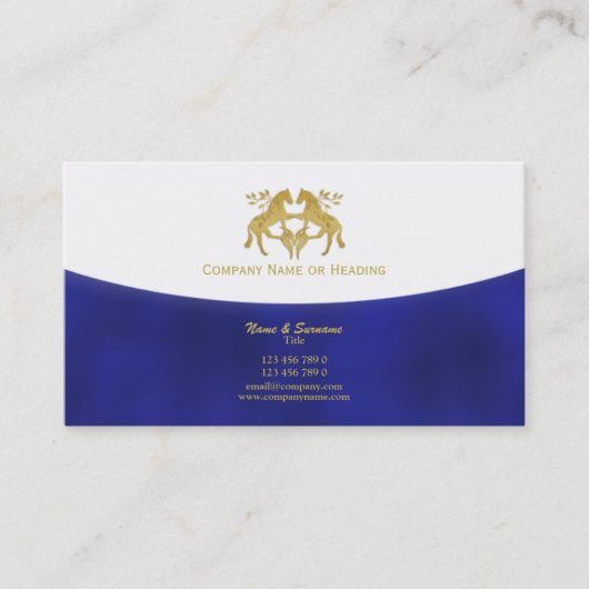 Paardenhandel in blauw goud visitekaartje (Voorkant)