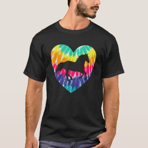 Paardenhart met Tie Dye Print Voor Paard T-shirt