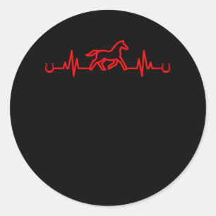 Paardenhartslag Hoefijzer Stable Equestrian Gift Ronde Sticker