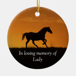 Paardenherdenking met Spiritueel gedicht Keramisch Ornament