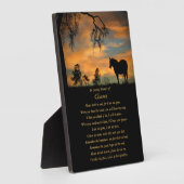 Paardenherdenkingsonderscheiding in liefdevol gehe fotoplaat (Zijkant)