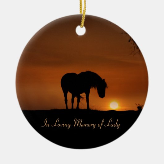 Paardenherdenkingsornament - Aangepaste naam Keramisch Ornament (Voorkant)