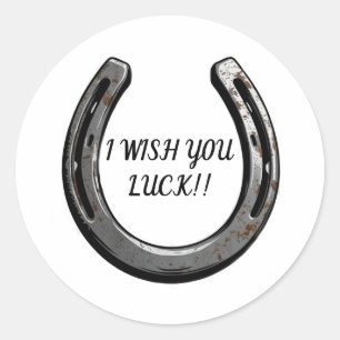 Paardenhok met een beetje roest ronde sticker