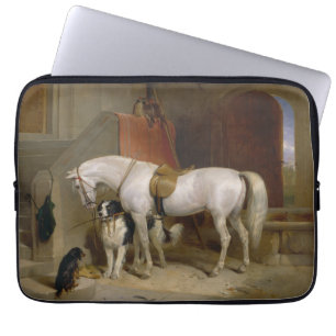 Paardenhond Favorieten schilderkunst Landseer Prop Laptop Sleeve