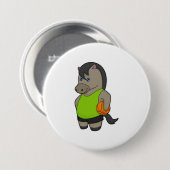 Paardenhonkbalspeler Basketball Ronde Button 7,6 Cm (Voorkant /achterkant)