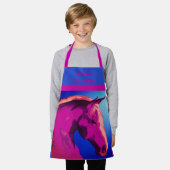 Paardenhoofd Abstracte kleuren gepersonaliseerd Schort (Gedragen)