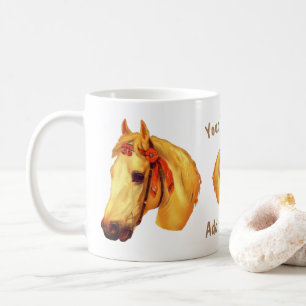 Paardenhoofd kunst gepersonaliseerd koffiemok