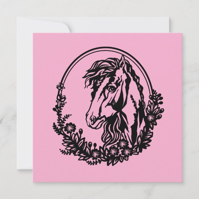 Paardenhoofd met bloemen (Voorkant)