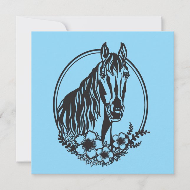 Paardenhoofd met bloemen (Voorkant)