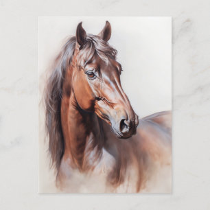 Paardenillustratie Bruin Paard Postcrossing Briefkaart