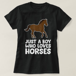 Paardenjongen Gewoon een jongen die van paarden ho T-shirt