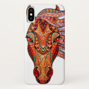 Paardenjuweel mozaïekkleurig cowgirl equestrian iPhone x hoesje
