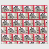 Paardenkaas op een omheining cadeaupapier (Vlak)