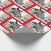 Paardenkaas op een omheining cadeaupapier (Hoek)