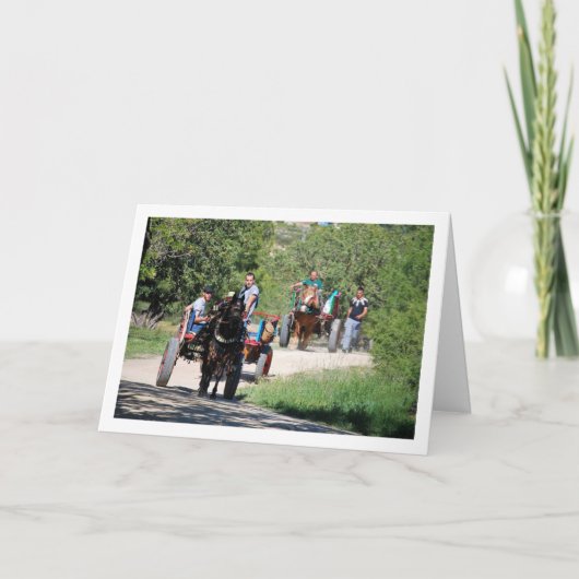 Paardenkarren in het park kaart (Voorkant)