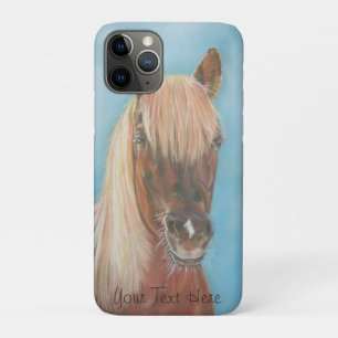 paardenkastanjemeel met blonde mannetjesbruin paar iPhone 11 pro hoesje