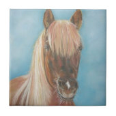 paardenkastanjemeel met blonde mannetjesbruin paar tegeltje (Voorkant)