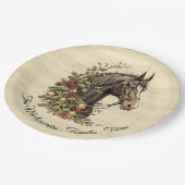 paardenkerst papieren bordje (Gekanteld)