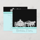 Paardenkoets Blauwgroen Blue Princess Verjaardagsf Kaart (Voorkant / Achterkant)