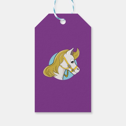 Paardenkop cartoon cadeaulabel (Achterkant)