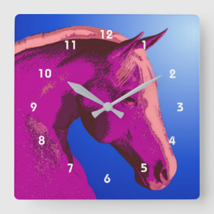 Paardenkop Dier Kunst Vierkante Klok