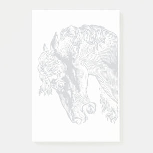  paardenkop grijs op wit post-it® notes