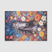 Paardenkop in surrealistisch schilderij met oerwou tissuepapier (Voorkant)