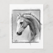 Paardenkop Kool trekken Equine art Briefkaart (Voorkant)