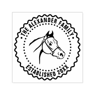 Paardenkop Lijnkunst FF Familienaam Datum Opgerich Zelfinktende Stempel