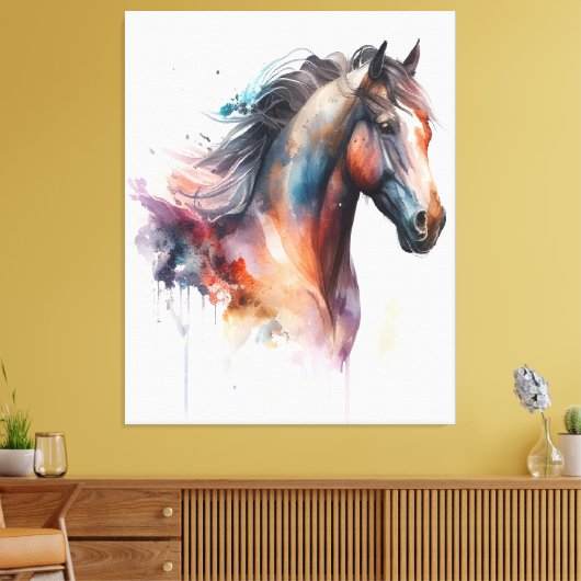Paardenkop muurkunst canvas afdruk (Insitu (Woonkamer))